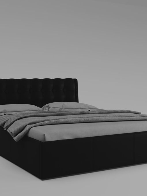 Кровать с подъёмным механизмом «Лагуна», экокожа, коричневая